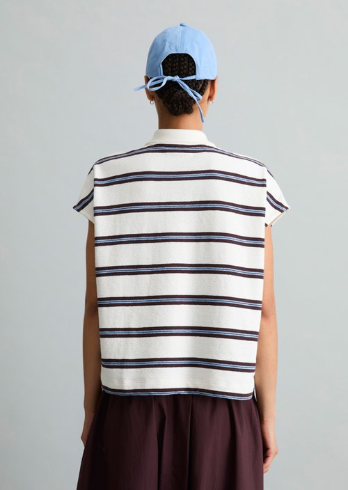 Striped polo shirt wide — Offwhite