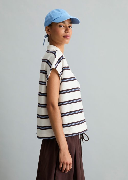 Striped polo shirt wide — Offwhite