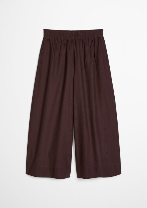 Broderie anglaise trousers wide — Burnt Aubergine