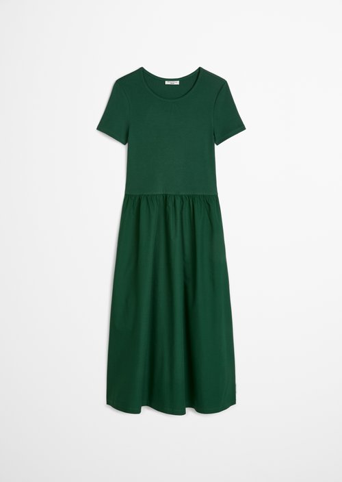 Jersey dress flared — Rich Emerald