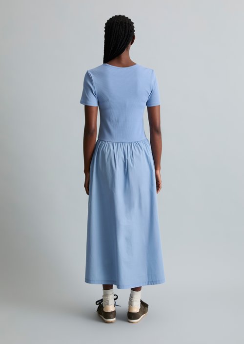 Jersey dress flared — Flaxflower Blue