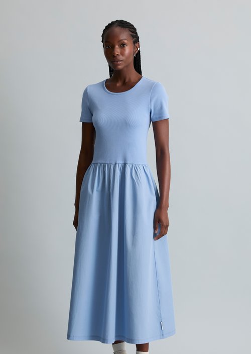 Jersey dress flared — Flaxflower Blue
