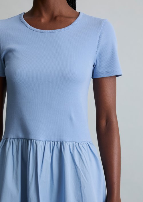Jersey dress flared — Flaxflower Blue