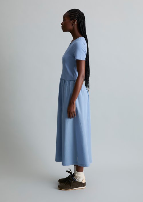 Jersey dress flared — Flaxflower Blue