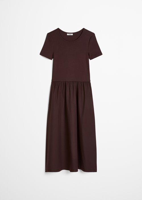 Jersey dress flared — Burnt Aubergine