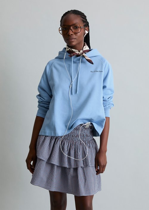 Hoodie oversize — Flaxflower Blue