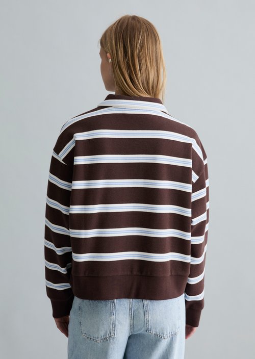 Polo sweatshirt relaxed — Dark Brown