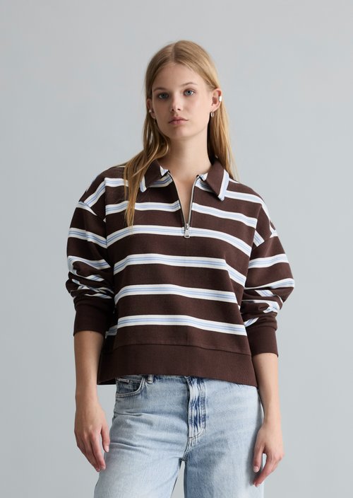 Polo sweatshirt relaxed — Dark Brown