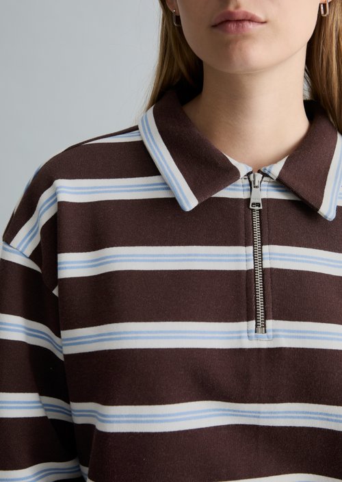 Polo sweatshirt relaxed — Dark Brown