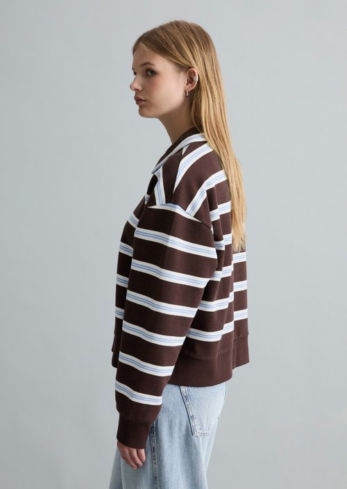 Polo sweatshirt relaxed — Dark Brown