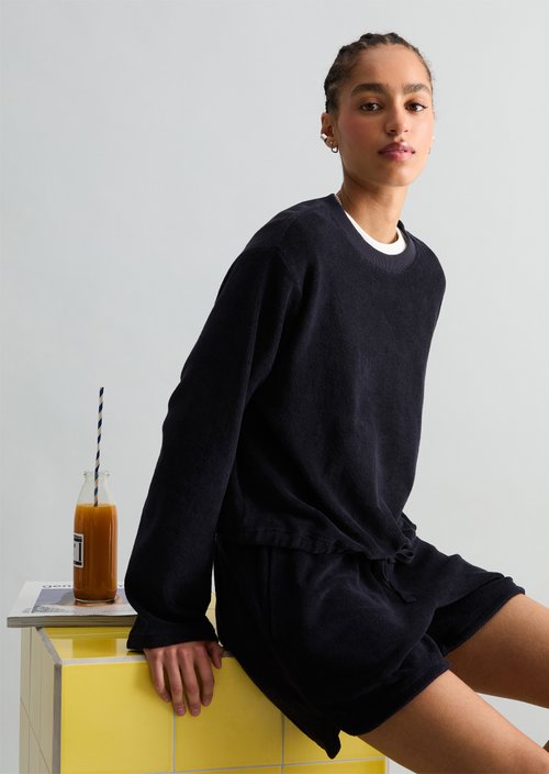 DfC terrycloth sweatshirt relaxed — Blue Depths