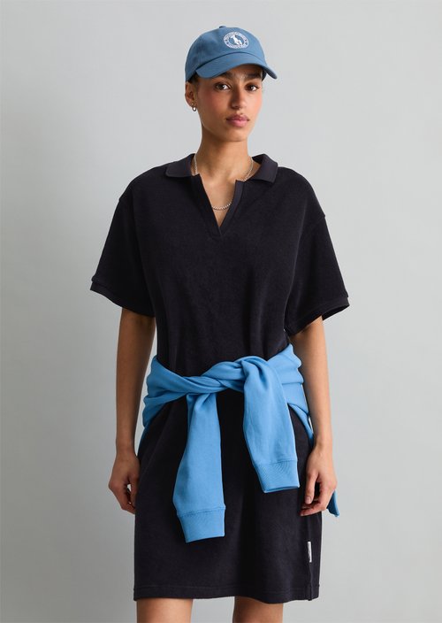 DfC terry cloth polo dress regular — Blue Depths