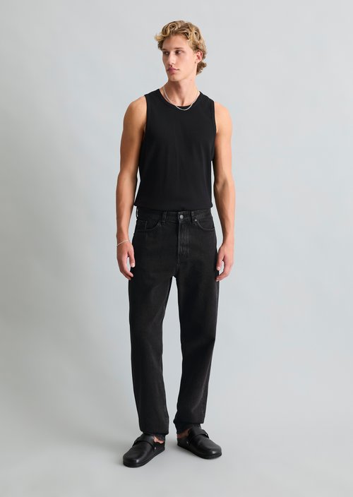 DfC ribbed tank top slim — Black