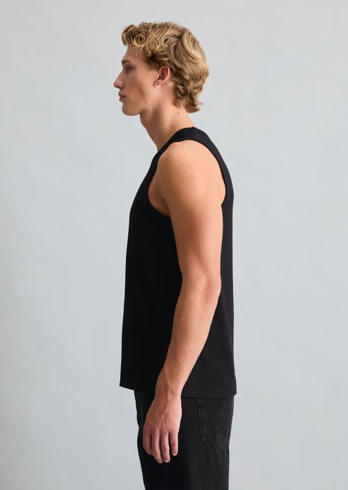 DfC ribbed tank top slim — Black