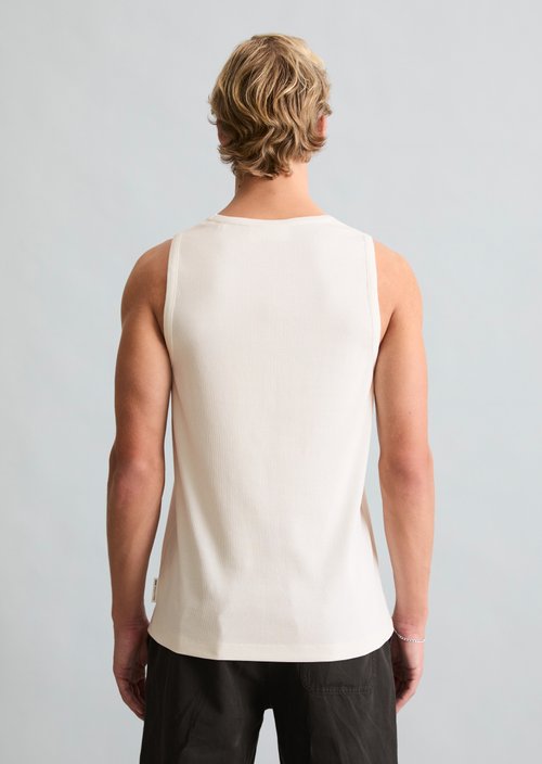 DfC ribbed tank top slim — Silky White