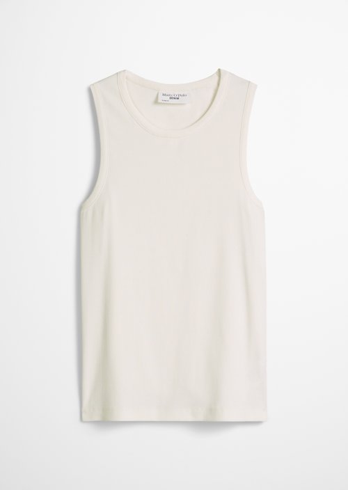 DfC ribbed tank top slim — Silky White