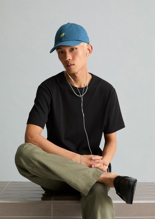 DfC ribbed T-shirt regular — Black