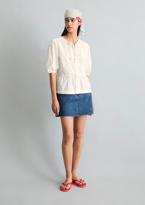 Peplum blouse regular — Silky White