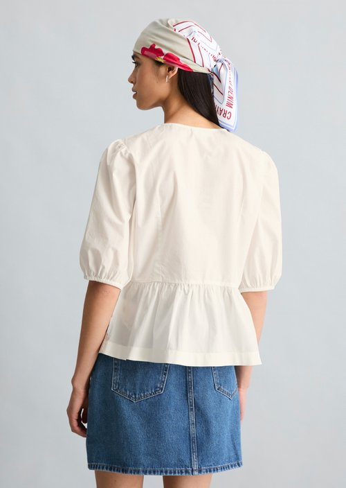 Peplum blouse regular — Silky White