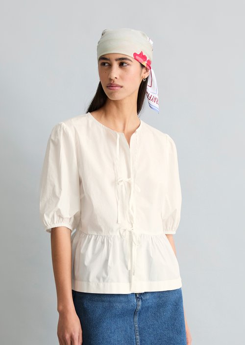 Peplum blouse regular — Silky White