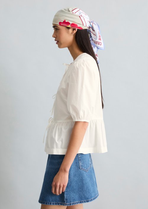 Peplum blouse regular — Silky White