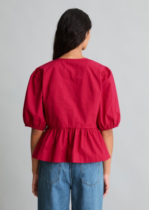Peplum blouse regular — Vivid Cherry
