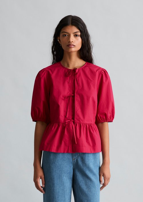 Peplum blouse regular — Vivid Cherry