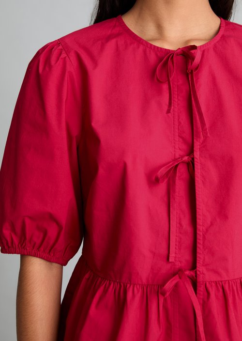 Peplum blouse regular — Vivid Cherry