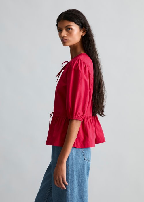 Peplum blouse regular — Vivid Cherry