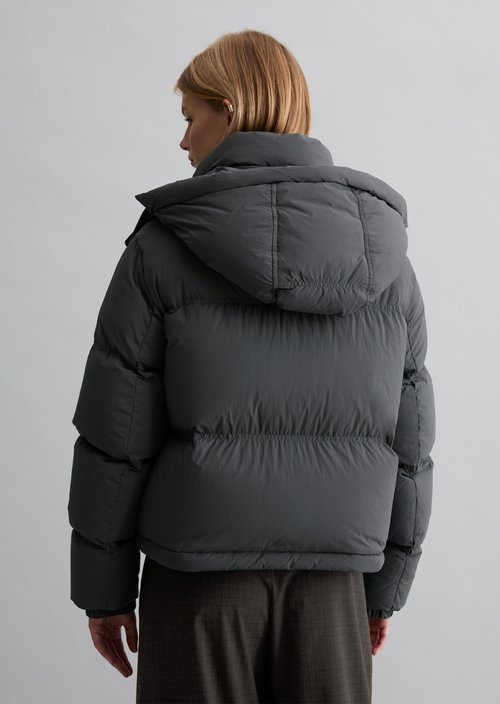 Regular-Fit Quilted Down Jacket — Light Graphite