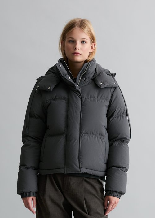 Regular-Fit Quilted Down Jacket — Light Graphite
