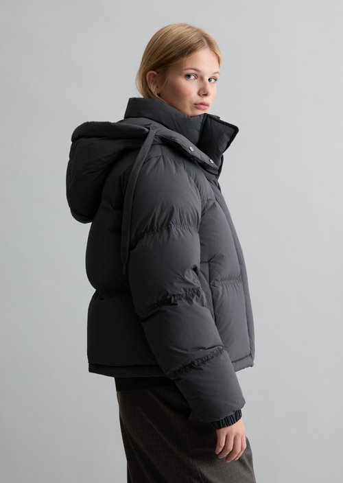 Regular-Fit Quilted Down Jacket — Light Graphite