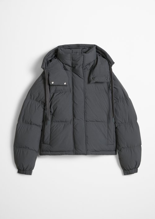 Regular-Fit Quilted Down Jacket — Light Graphite
