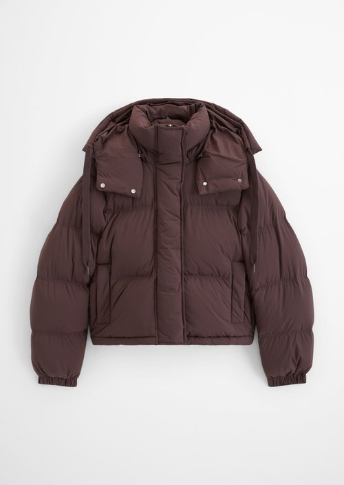 Regular-Fit Quilted Down Jacket — Espresso Brown
