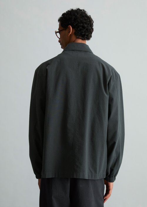 Seersucker overshirt — Peppercorn Grey