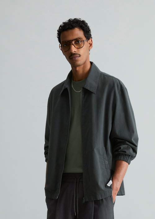 Seersucker overshirt — Peppercorn Grey