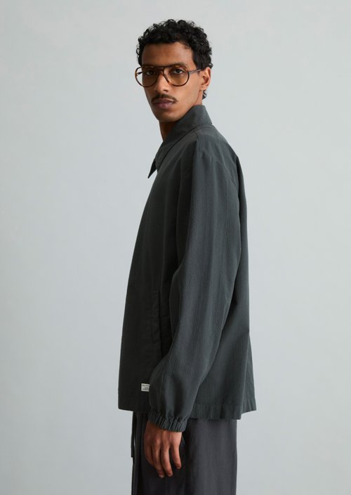 Seersucker overshirt — Peppercorn Grey