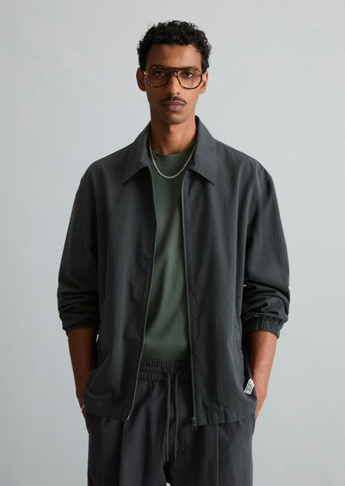 Seersucker overshirt — Peppercorn Grey