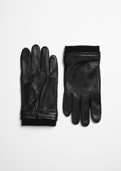 Marc O'Polo Lederhandschuhe, Herren, schwarz, Gr. m, 100% Leder (Schaf)