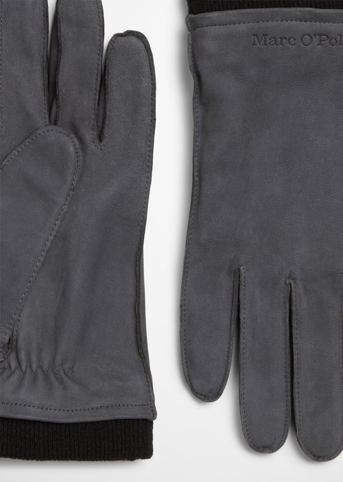 Leather gloves — Light Graphite (alternate view)
