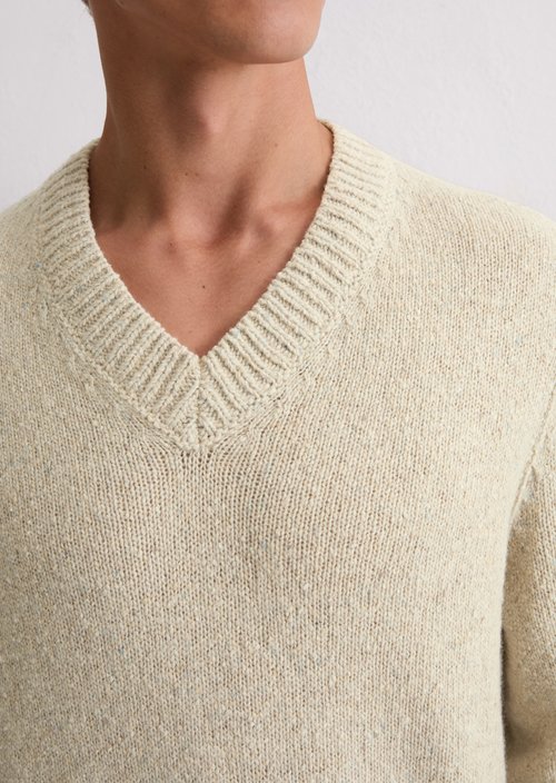 V-neck sweater regular — Grey Silk