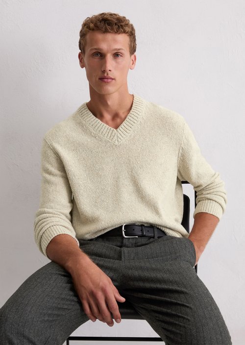 V-neck sweater regular — Grey Silk
