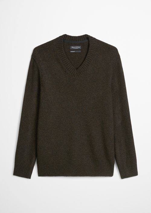 V-neck sweater regular — Chocolate Brown