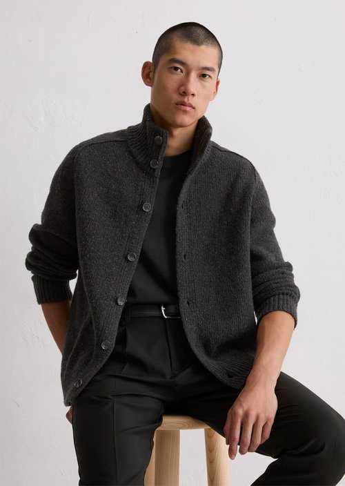 Regular cardigan — Dark Grey Melange