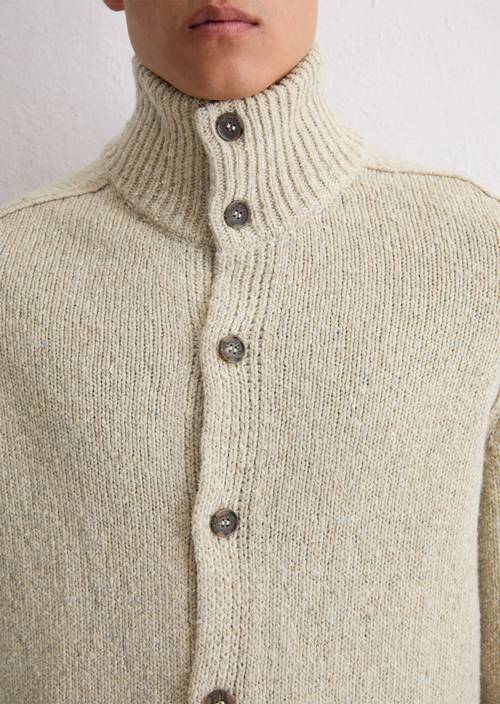 Regular cardigan Grey Silk in detail view