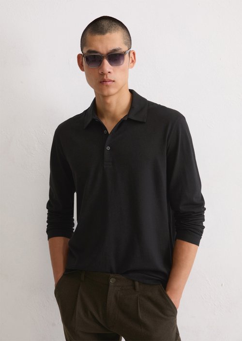Regular polo shirt — Black
