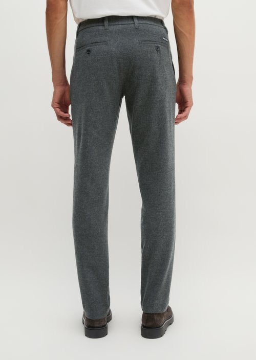 Pants Model Osby Jogger pleats tapered — Dark Grey Melange