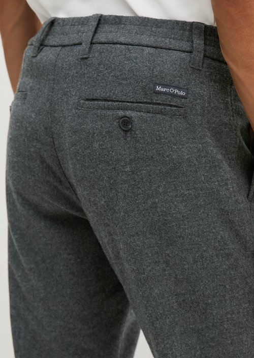 Pants Model Osby Jogger pleats tapered — Dark Grey Melange