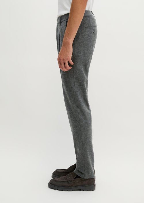 Pants Model Osby Jogger pleats tapered — Dark Grey Melange