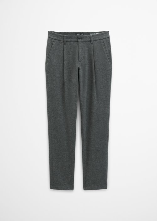 Pants Model Osby Jogger pleats tapered — Dark Grey Melange